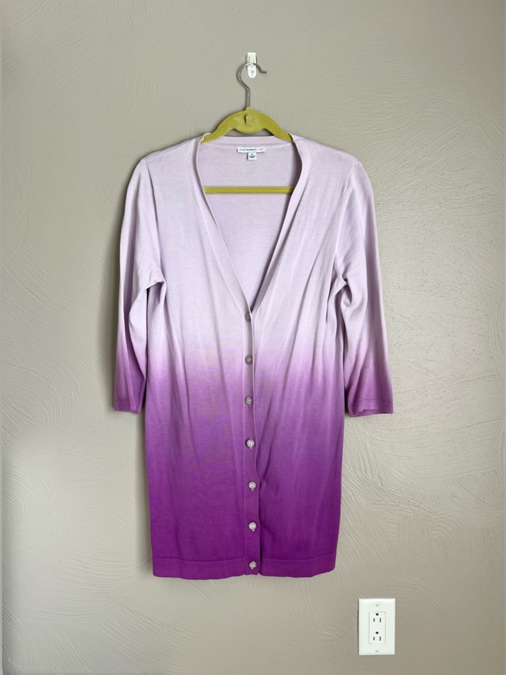 Isaac Mizrahi Purple Dip Dye Ombre Cardigan